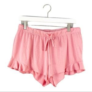 Love&Cherish Pink Ruffle Hem Lounge Shorts